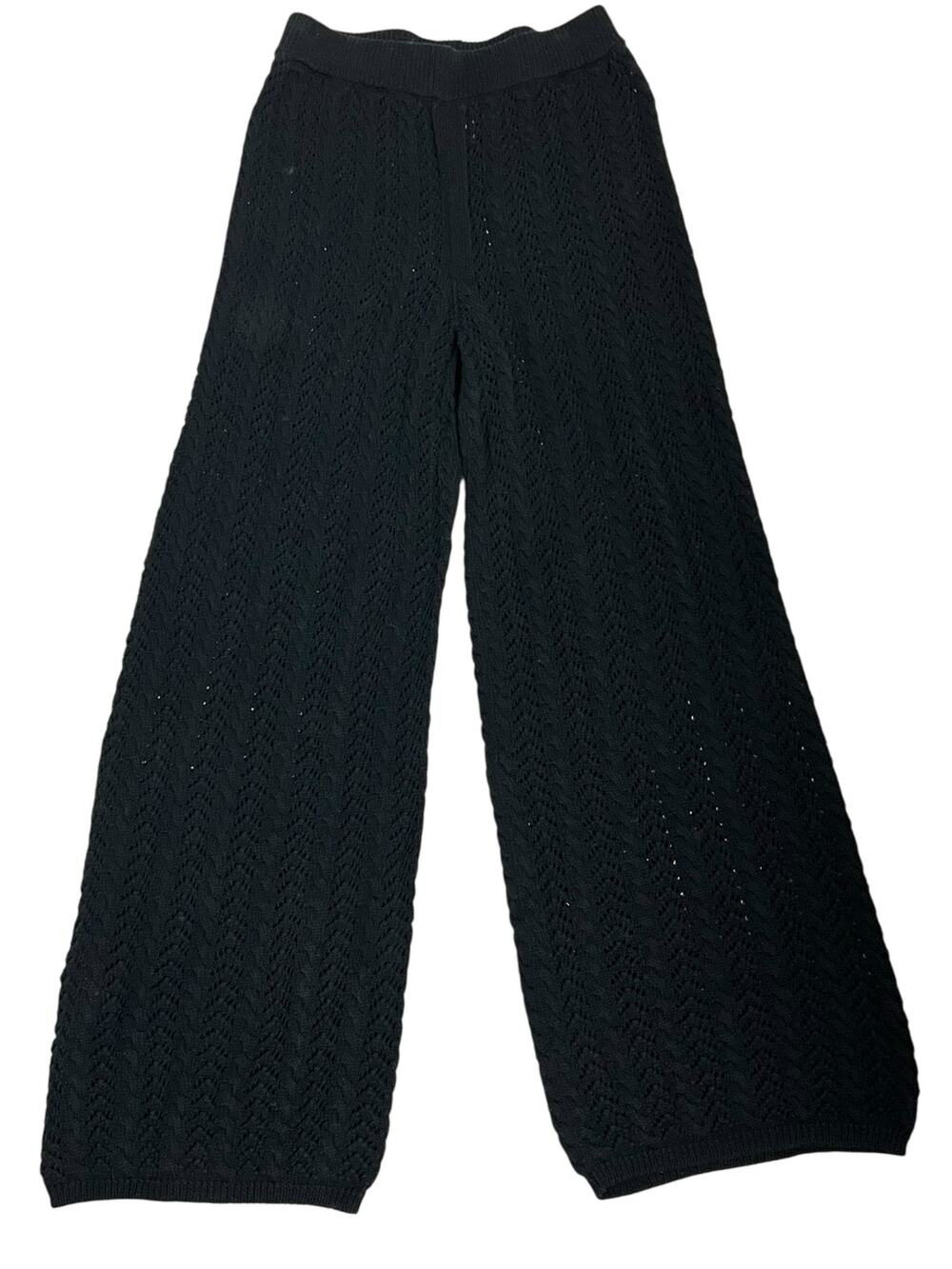 Lulus Crochet Knit Sweater Pants See Through Resort Cottagecore Grannycore S